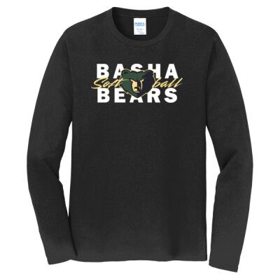 Softball Script Cotton Long Sleeve - Grey & Black Thumbnail