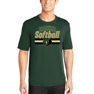 Varsity Basha Softball Short Sleeve Drifit Shirt - Green Thumbnail